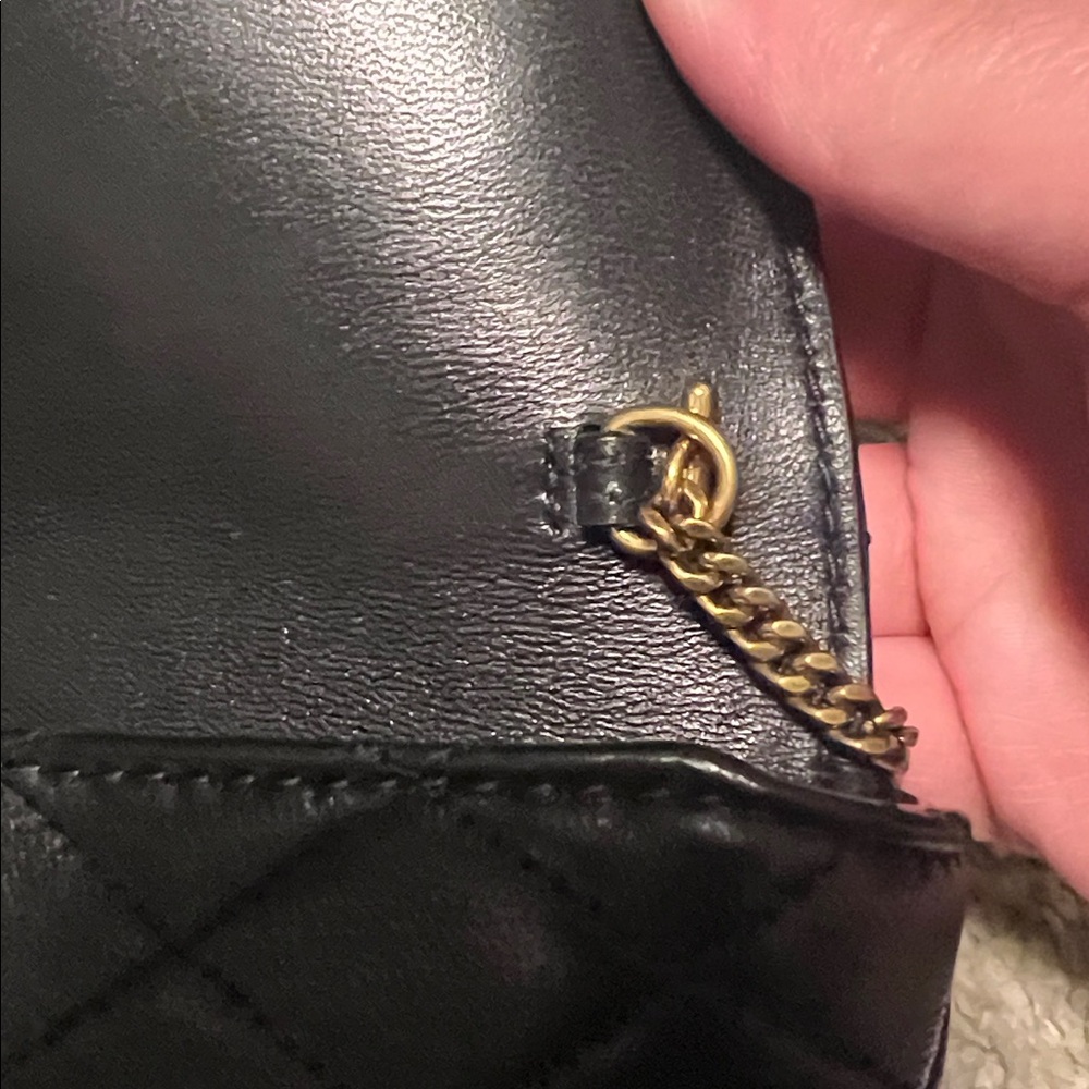 YSL Saint Laurent Gaby Phone Holder, black quilted with gold chain NWT! - Picture 11 of 17